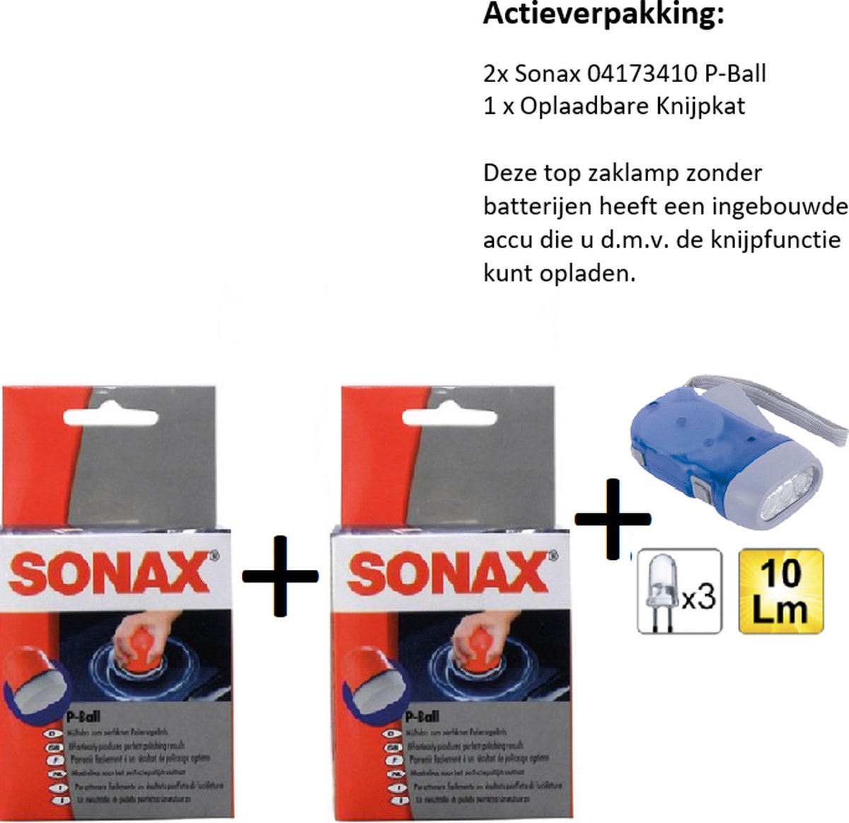 SONAX P-Ball - 2stuks + Zaklamp/knijpkat