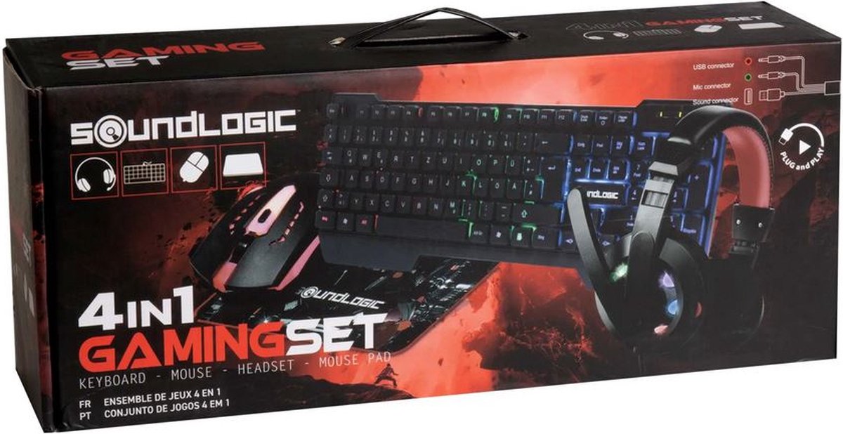 Soundlogic - Gaming set - Toetsenbord - Headset - Muis en muismat | bol.com