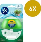 Ambi Pur Tea Tree & Pine Toiletblok - 6 x 55 ml