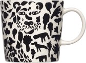 Iittala Oiva Toikka Collect beker m/oor 0.3L cheetah zwart