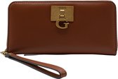 Guess Stephi Slg Large Zip Around Dames Portemonnee - Bruin