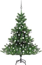 Huis en Tuin Depot Kunstkerstboom Nordmann Met Led'S En Kerstballen 120 Cm Groen