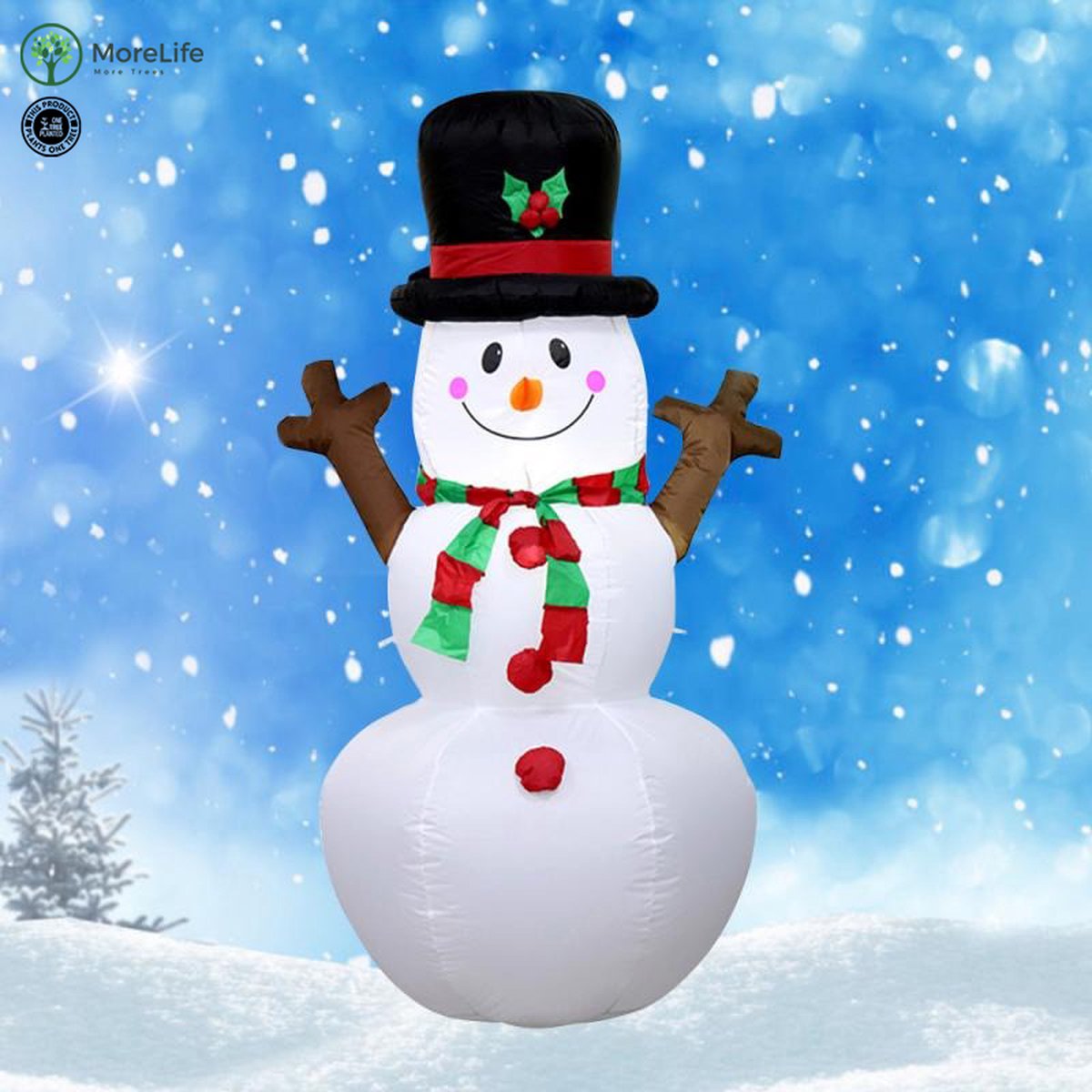 CCLIFE - Led Sneeuwpop - Verlichte Opblaasbare Sneeuwpop - Outdoor