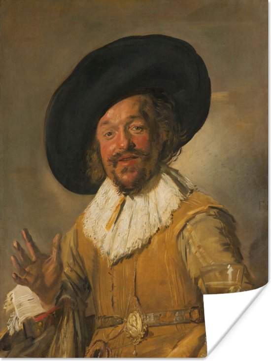 Poster De vrolijke drinker - Schilderij van Frans Hals - 30x40 cm