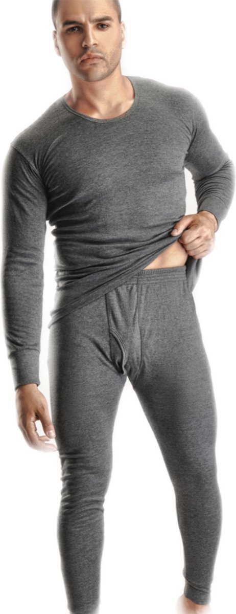 Embrator mannen Thermo set Shirt en Broek grijs melange maat M