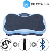 BX Fitness® - Trilplaat Fitness Body Blauw - Incl Weerstandsbanden & Voedingsgids - Sport Trilplaat - Powerplate voor Cardiotrainingen - Trainingsapparatuur voor Krachttraining - O