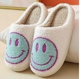 Sloffen Pantoffels Slippers Smiley Adult Beige Turquoise