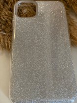 Glitter Hoesje voor iPhone 11 - Beschermhoesje - iPhone 11 Hoesje - Zilver