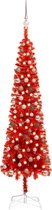 Huis en Tuin Depot Kerstboom Met Led'S En Kerstballen Smal 210 Cm Rood