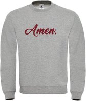 Kerst sweater grijs - Amen - soBAD. | Kersttrui soBAD. | kerstsweaters volwassenen | kerst hoodie volwassenen | Kerst outfit | Foute kerst truien