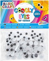 Grafix - Wiebeloogjes - Sticker/ zwart wit - Googly Eyes - Plakoogjes -Plak Oogjes