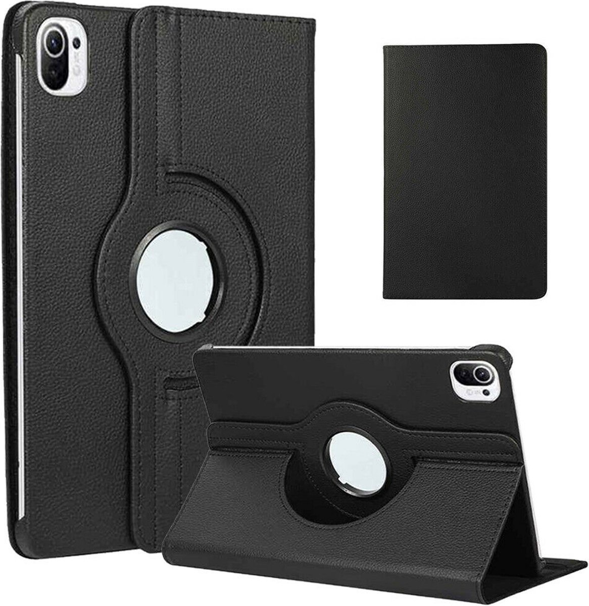 Hoesje geschikt voor Xiaomi Mi Pad 5 Hoes - Mi Pad 5 Pro hoes Zwart - Mi Pad 5 case - 360° draaibare Hoes Kunstleer - Hoes Xiaomi Mi Pad 5 - Mi Pad 5 Pro case