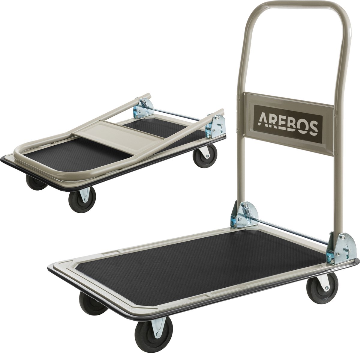 AREBOS Platformwagen - Plateauwagen - Transportwagen Inklapbaar - Transportkar 150 kg - Arebos