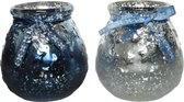 Oneiro's Luxe Waxinelichthouder  CUP 2col assorted- ø DIA10x10.5cm - kaarsenhouders - kaarsenhouder - waxinehouder - decoratie – woonaccessoires – theelichthouder – zwart – goud – zilver