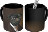 Magische Mok - Foto op Warmte Mok - Mopshond - Kunst - Dierenkop - 350 ML