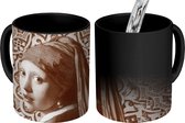 Magische Mok - Foto op Warmte Mokken - Koffiemok - Meisje met de parel - Patronen - Vermeer - Magic Mok - Beker - 350 ML - Theemok