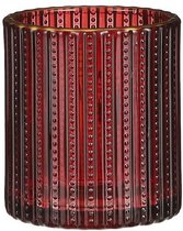 Oneiro's  Luxe Waxinelichthouder  CUP Rood - ø H12,5xD10cm - kaarsenhouders - kaarsenhouder - waxinehouder - decoratie – woonaccessoires – theelichthouder – zwart – goud – zilver