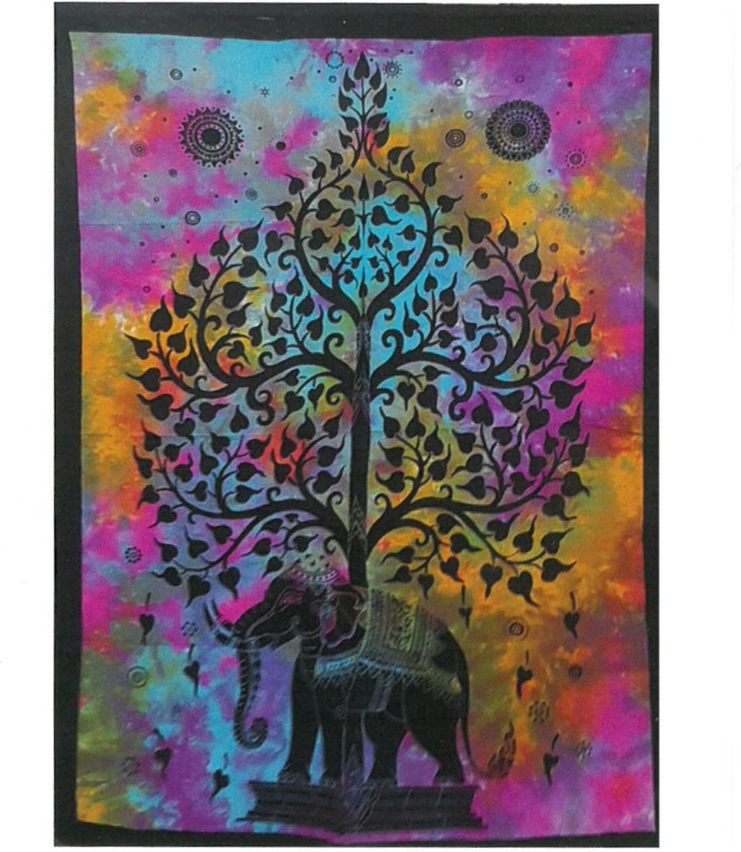 Wandkleed - Olifantenboom - Wanddoek - Bedsprei - 78x112cm - Handdoek - Muurkleed