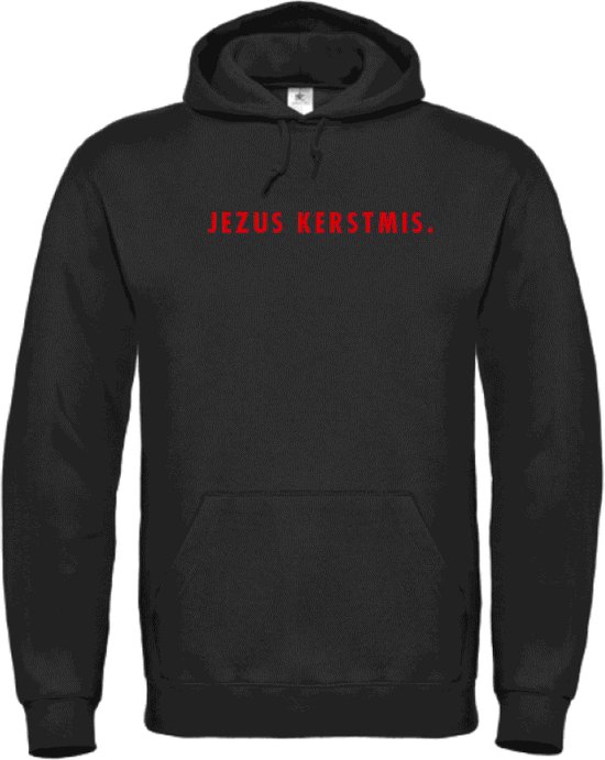 Kerst hoodie zwart XL - Jezus Kerstmis - Rood - soBAD. | Kersttrui soBAD. | kerstsweaters volwassenen | kerst hoodie volwassenen | Kerst outfit | Foute kerst truien
