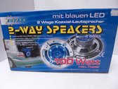 Speakerset 2 weg 100 Watts met Blauwe LED verlichting EUFAB