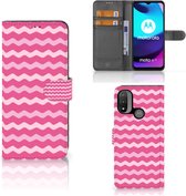 Hoesje ontwerpen Motorola Moto E20 | E30 | E40 GSM Hoesje ontwerpen Waves Pink