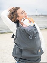 Baby draagdoek hoes - draagzak hoes - kap voor de draagzak Softshell - Grijs