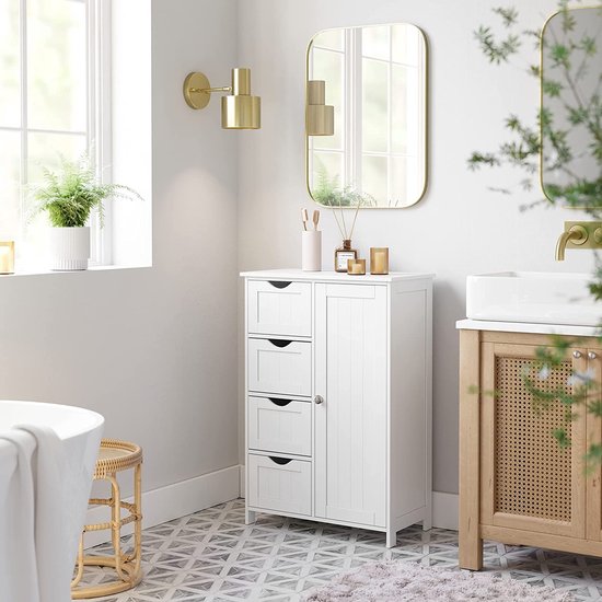 Songmics - Kast met 4 Korven en Deur - Wit