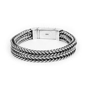 Dubbellaags armband | zilveren armband | 925 zilver |  21 cm