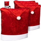 Kerstmuts voor stoel | Stoelhoezen | Kerstversiering | 4 stuks