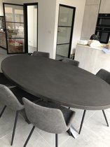 Lok Living ovale betonlook tafel eettafel beton ovaal