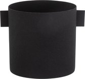 J-Line Bloempot Rond Ijzer Zwart Large Set van 2 stuks