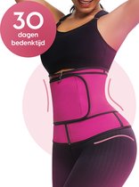 Bodify® Waist Trainer en Shaper Corset Band - Met eBook - Afslankband - Sport Zweetband - M / Roze