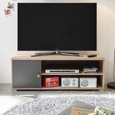 Emob- TV Meubel Tv-meubel Moleskin  met 1 deur - 120cm - Bruin; Antraciet