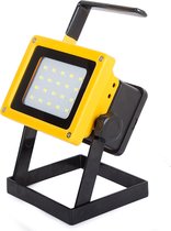 LED Bouwlamp op Accu met Statief - Tucin Akumo - 100 Watt - SMD LED - Werklamp op Accu - Helder/Koud Wit 6500K - Waterdicht IP65 - Oplaadbaar - Kantelbaar - Draaibaar