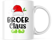 Kerst Mok met tekst: Broer Claus | Kerst Decoratie | Kerst Versiering | Grappige Cadeaus | Koffiemok | Koffiebeker | Theemok | Theebeker