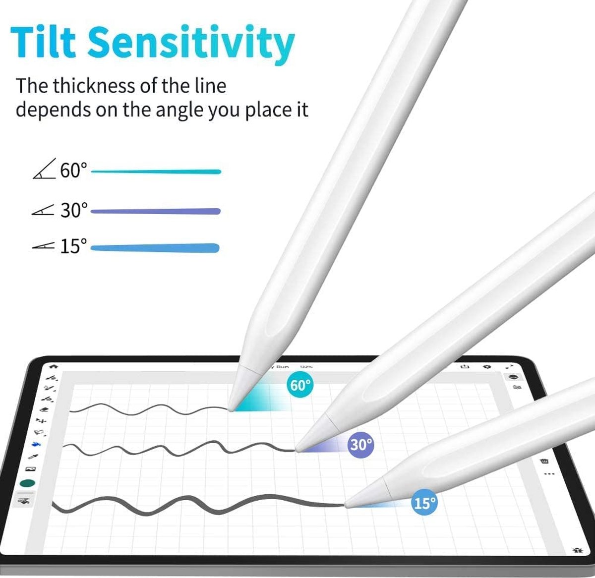 Jamjake Stylus Pen voor iPad, hogeprecisie palm rejection pen