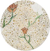 Walljar - William Morris - Garden Tulip - Muurdecoratie - Forex wandcirkel