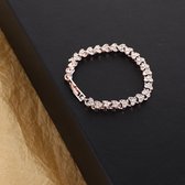 18K Geplaveide Romaanse Krystal Armband Met Zilvere Heartvormige Krystallen Verguld Rose Goud [ROSE 