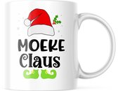 Kerst Mok met tekst: Moeke Claus | Kerst Decoratie | Kerst Versiering | Grappige Cadeaus | Koffiemok | Koffiebeker | Theemok | Theebeker