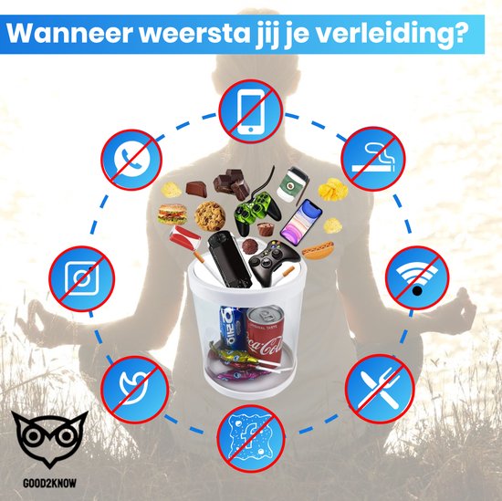Good2know Telefoon Kluis met Tijdslot - Stoppen met Roken - Timer – Kluis - Opbergdoos - Kitchen Safe - Wit – meer Focus & Zelfdiscipline