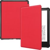 Case2go - E-reader Hoes geschikt voor Amazon Kindle Paperwhite 2021 - Sleepcover - Auto/Wake functie - Magnetische sluiting - Rood