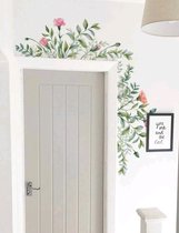 Mooie bloemen muur raam deursticker makkelijk te bevestigen