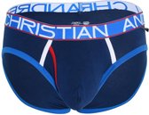 Andrew Christian Fly Tagless Brief w/ Almost Naked Navy - MAAT M - Heren Ondergoed - Slip voor Man - Mannen Slip