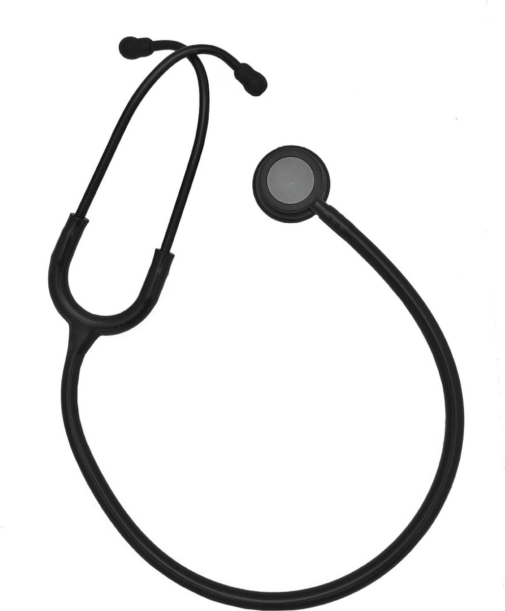 Stethoscoop Medisch Professional Line met Opberghoes - Stealth Edition Zwart - Dubbelzijdig - Medisch - Roestvrij Stalen - MDR Gecertificeerd - Verpleegkundige Accessoires - Verpleegkundige Cadeau