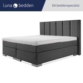 Luna Bedden - Boxspring Maya - 180x210 Compleet Antraciet 6 Balken