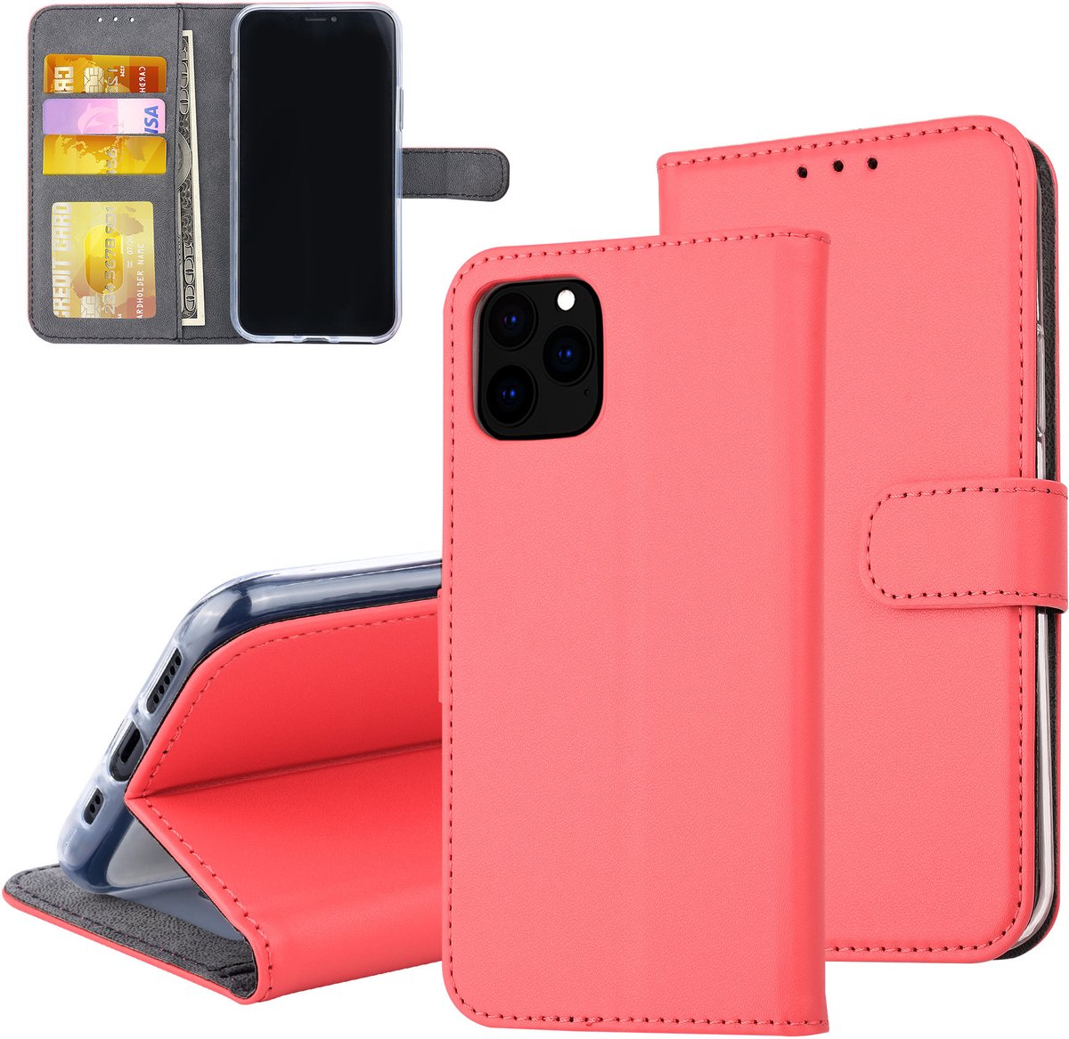 Rood hoesje iPhone 11 Pro - Book Case - Pasjeshouder - Magneetsluiting