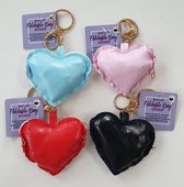 Sleutelhanger hart met opvouwbare tas (1 stuk) assorti