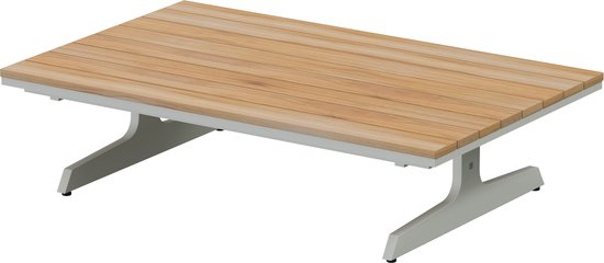 Play panel concept Frost Grey coffee table teak 120 x 75 x 30 cm.