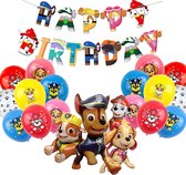 The Balloon Club - 21 Stuks Paw Patrol Versiering Pakket - Feestpakketten - Decoratie Pakket - Ballonnen - Honden Verjaardag - Paw Patrol - Roze - Geel - Blauw - Rood
