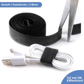 Nolad® | Kabelbinder | Kabel Organiser | Kabel management | Kabelhouder | Kabelklem | Kabelbeschermer | 2 Meter | Klittenband | Zwart